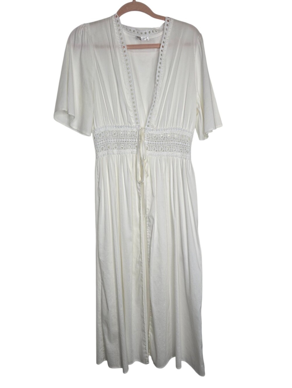Ekouaer white kimono duster